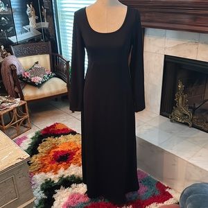 90’a Vintage Express Tricot Women's Black Stretch Long Sleeve Maxi Dress✨